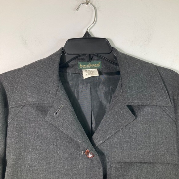 Harve Benard Women's Gray Wool Blend Blazer‎ Jacket Size 6 Single Breasted - Picture 4 of 7
